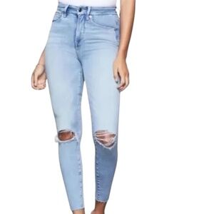 GOOD AMERICAN Good Waist Skinny Crop Jeans in Blue352